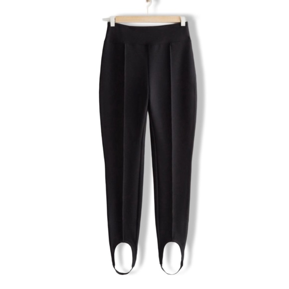 & Other Stories Ponte Knit Stirrup High-Waisted Pant Legging | Black | M - Picture 14 of 16